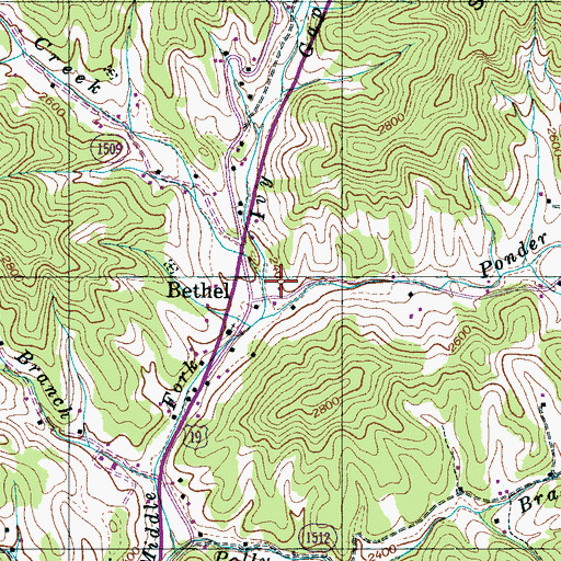 Topographic Map of Holland Creek, NC