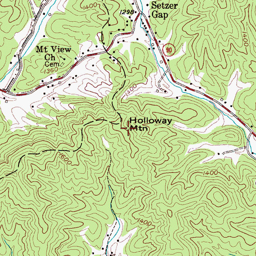 Topographic Map of Holloway Mountain, NC