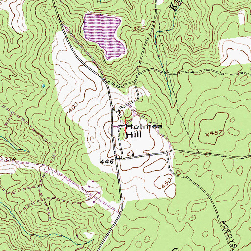 Topographic Map of Holmes Hill, NC