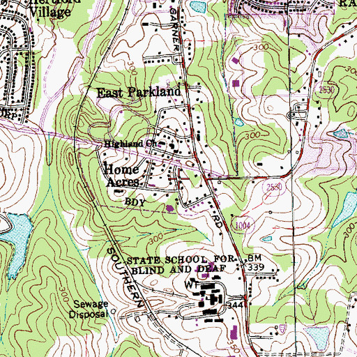 Topographic Map of Home Acres, NC