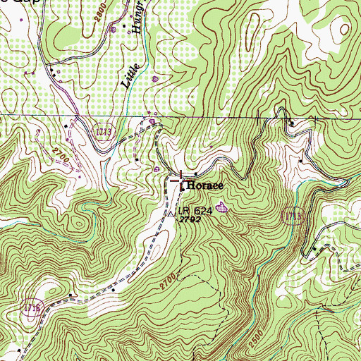 Topographic Map of Horace, NC
