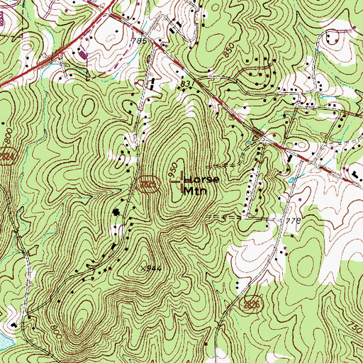 Topographic Map of Horse Mountain, NC