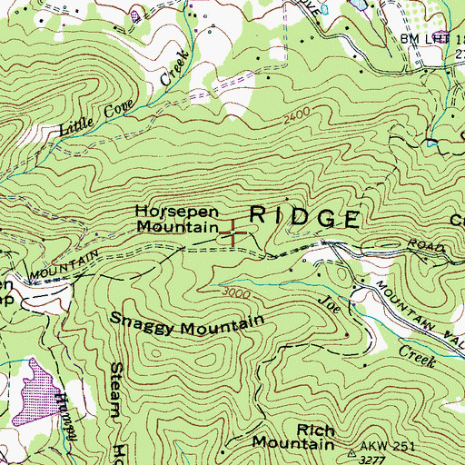 Topographic Map of Horsepen Mountain, NC