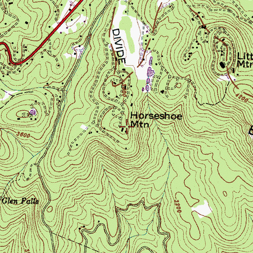 Topographic Map of Horseshoe Mountain, NC