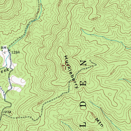 Topographic Map of Huckleberry Mountain, NC