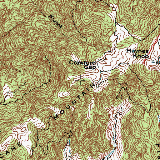 Topographic Map of Hurricane Mountain, NC