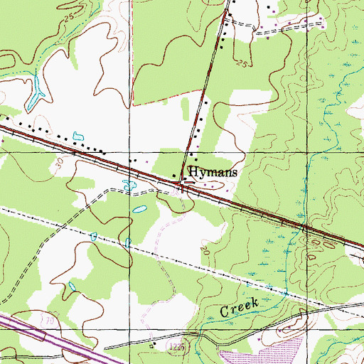 Topographic Map of Hymans, NC