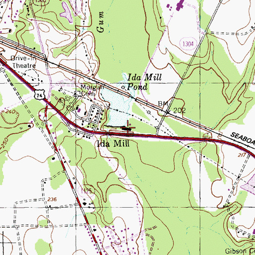 Topographic Map of Ida Mill, NC