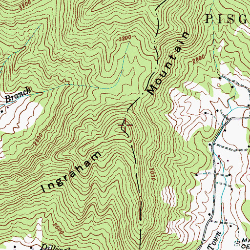 Topographic Map of Ingraham Mountain, NC