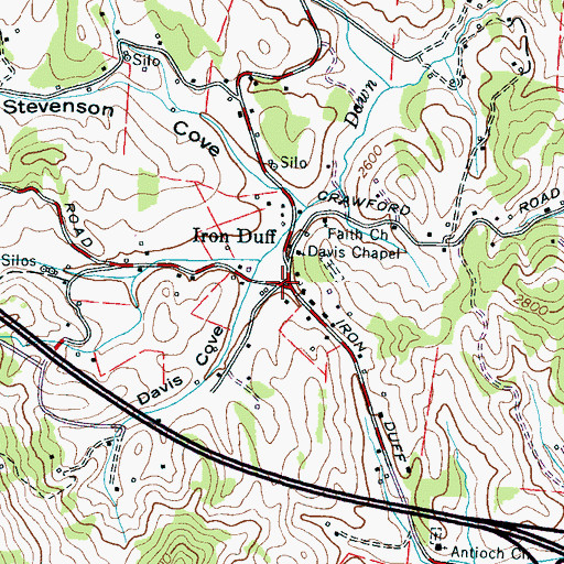 Topographic Map of Iron Duff, NC