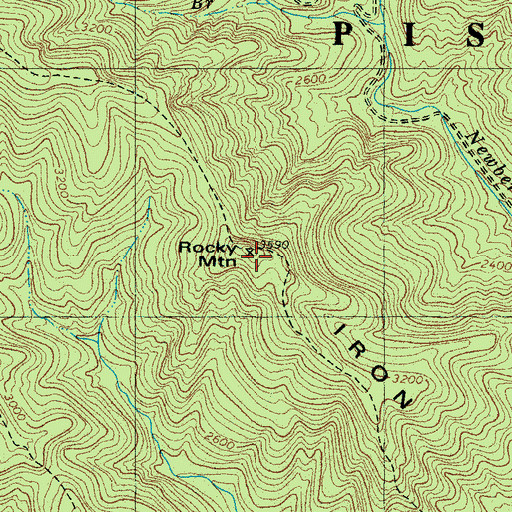 Topographic Map of Iron Mountain, NC