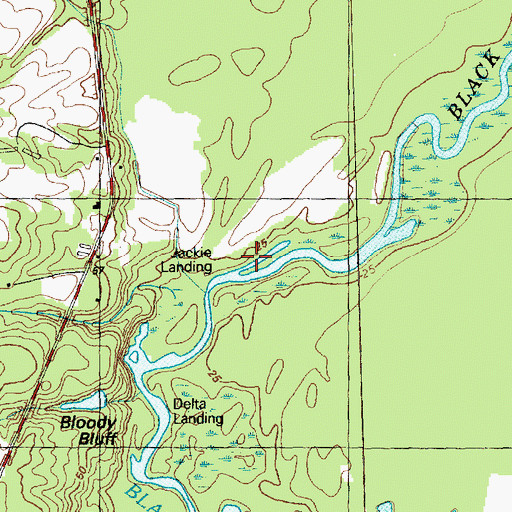 Topographic Map of Jackie Landing, NC