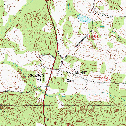 Topographic Map of Jackson Hill, NC