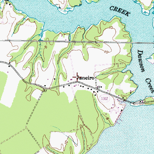 Topographic Map of Janeiro, NC