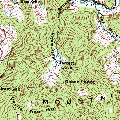 Topographic Map of Jarrett Cove, NC