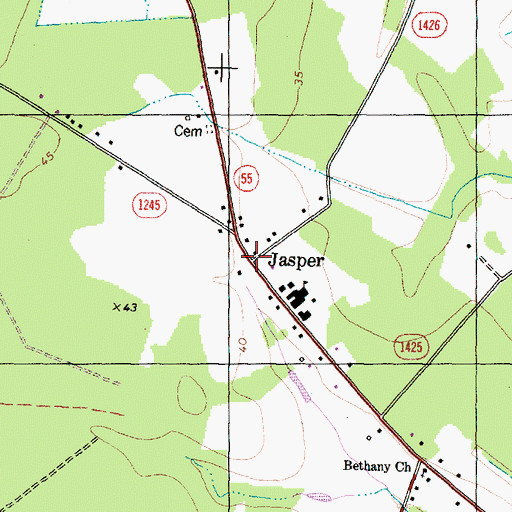 Topographic Map of Jasper, NC