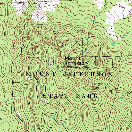 Topographic Map of Mount Jefferson, NC