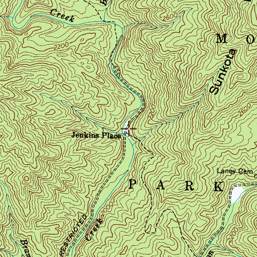 Topographic Map of Jenkins Place, NC