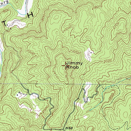 Topographic Map of Jimmy Knob, NC