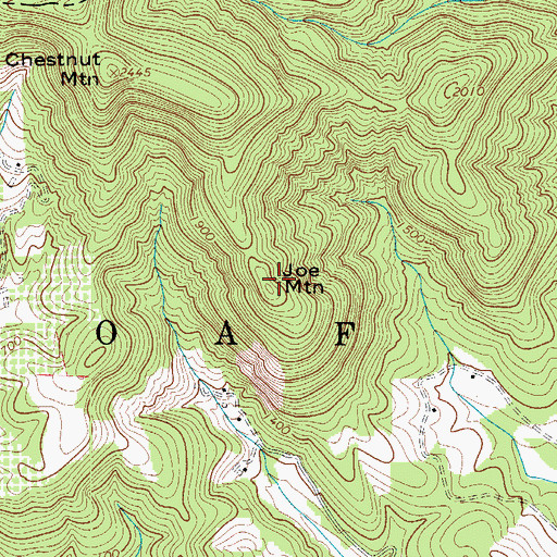 Topographic Map of Joe Mountain, NC
