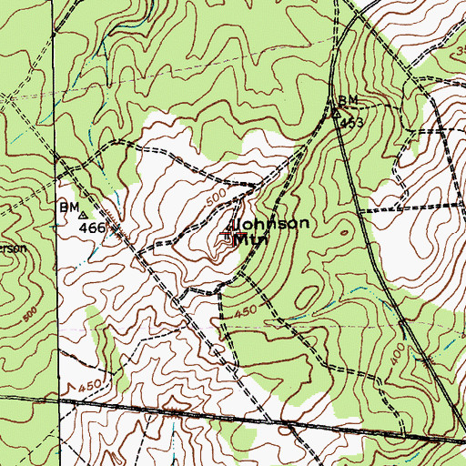 Topographic Map of Johnson Mountain, NC