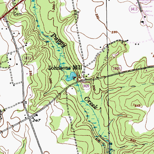 Topographic Map of Johnsons Mill, NC