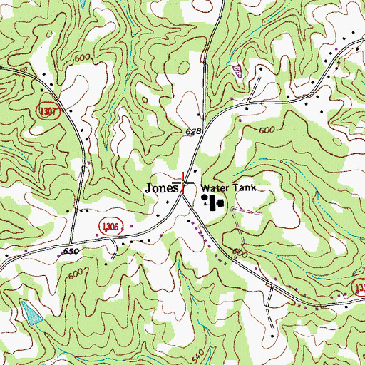 Topographic Map of Jones, NC