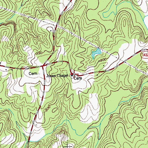 Topographic Map of Jones Chapel, NC