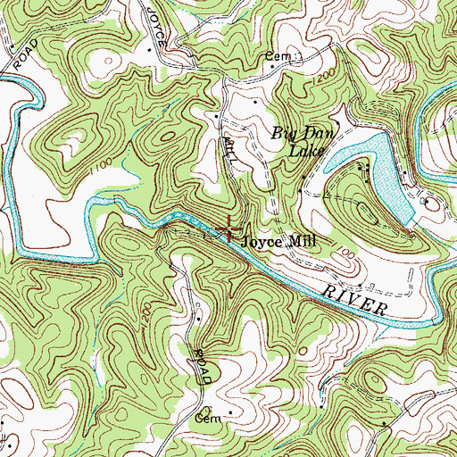 Topographic Map of Joyce Mill (historical), NC