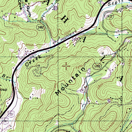Topographic Map of Judaculla Mountain, NC