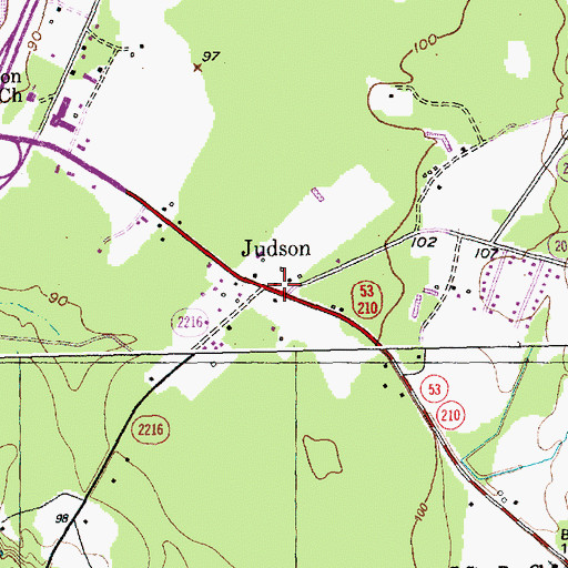 Topographic Map of Judson, NC