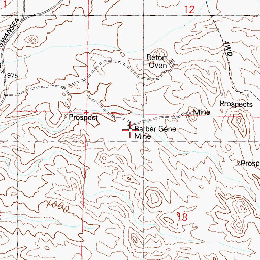 Topographic Map of Barber Gene Mine, AZ