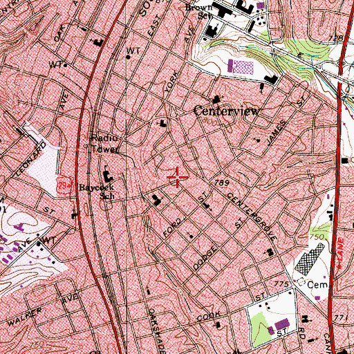 Topographic Map of Kannapolis, NC