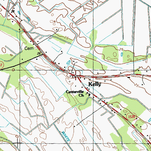 Topographic Map of Kelly, NC