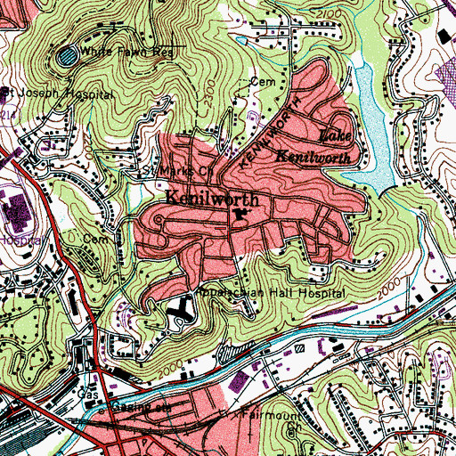 Topographic Map of Kenilworth, NC