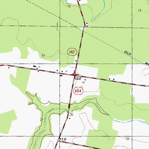 Topographic Map of Keys Crossroads, NC
