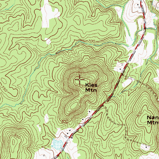 Topographic Map of Kies Mountain, NC