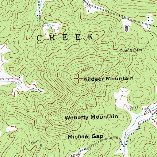 Topographic Map of Kildeer Mountain, NC