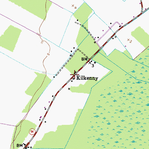 Topographic Map of Kilkenny, NC