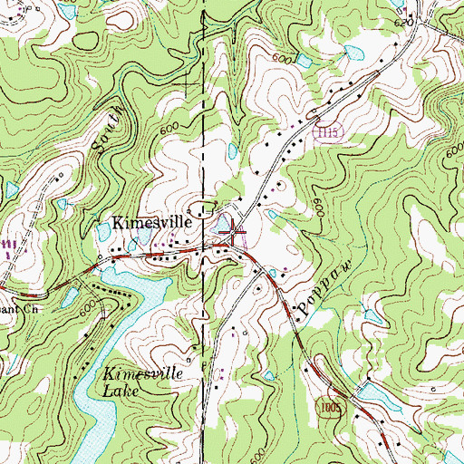 Topographic Map of Kimesville, NC
