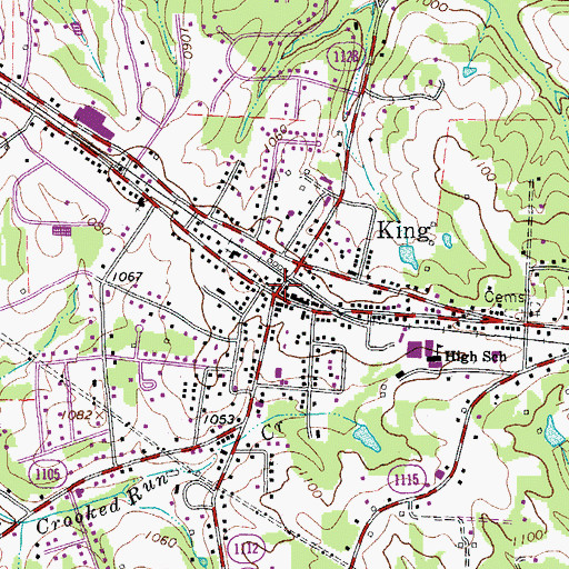 Topographic Map of King, NC