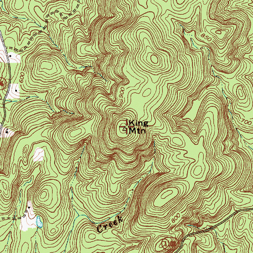 Topographic Map of King Mountain, NC