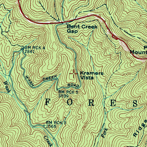 Topographic Map of Kramers Vista, NC