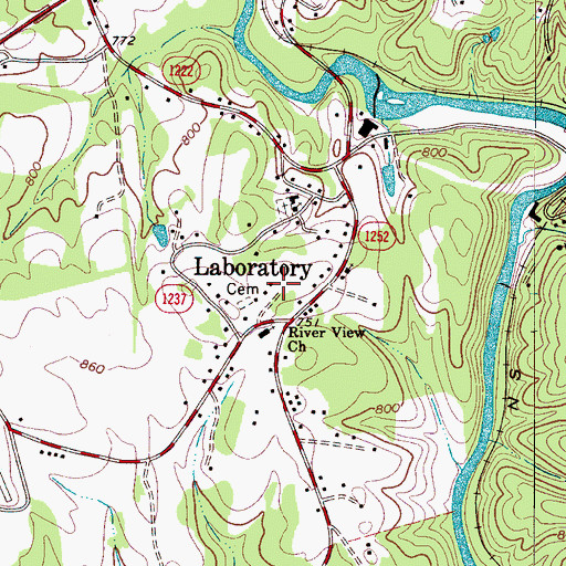 Topographic Map of Laboratory, NC