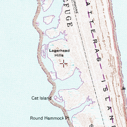 Topographic Map of Lagerhead Hills, NC