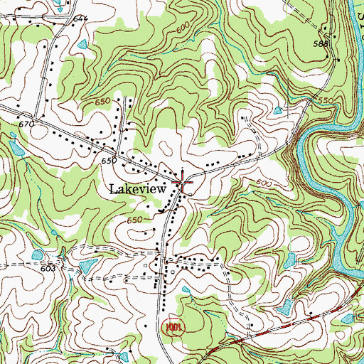 Topographic Map of Lakeview, NC