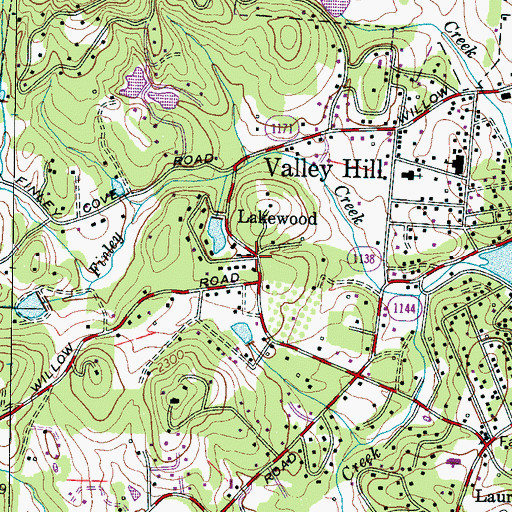 Topographic Map of Lakewood, NC