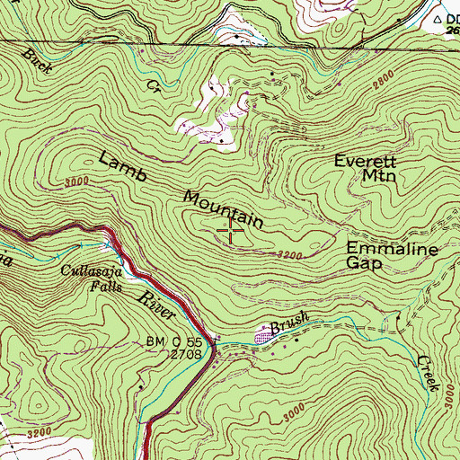Topographic Map of Lamb Mountain, NC
