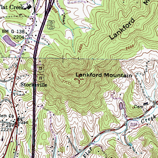 Topographic Map of Lankford Mountain, NC