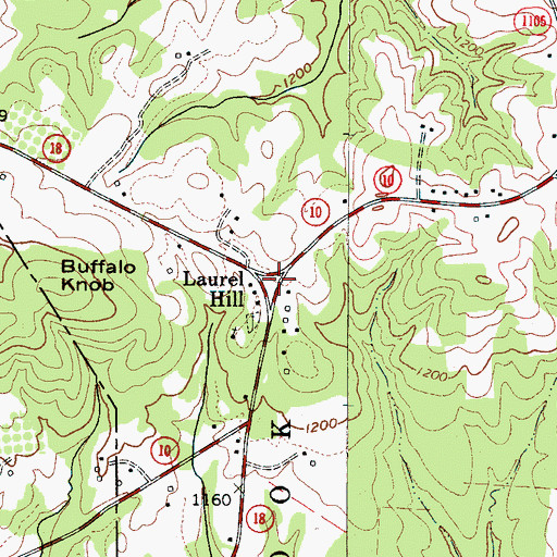 Topographic Map of Laurel Hill, NC